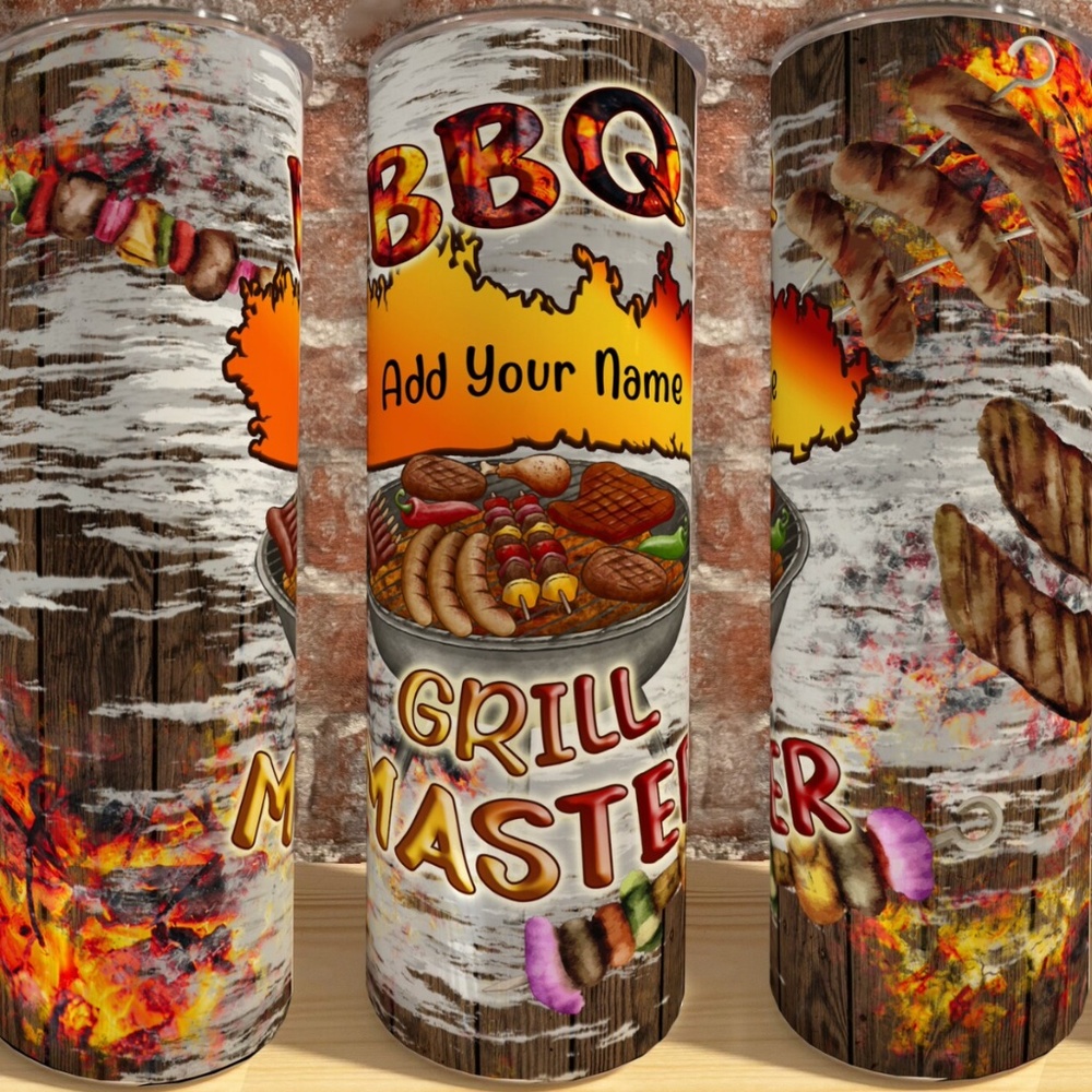 Put your name in the Fame Grill Master 20oz Straight Tumbler w/ Straw Included